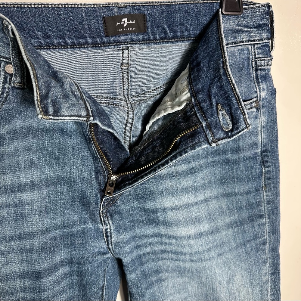 7 For All Mankind Light Blue Slim Straight Jeans - Picture 11 of 13
